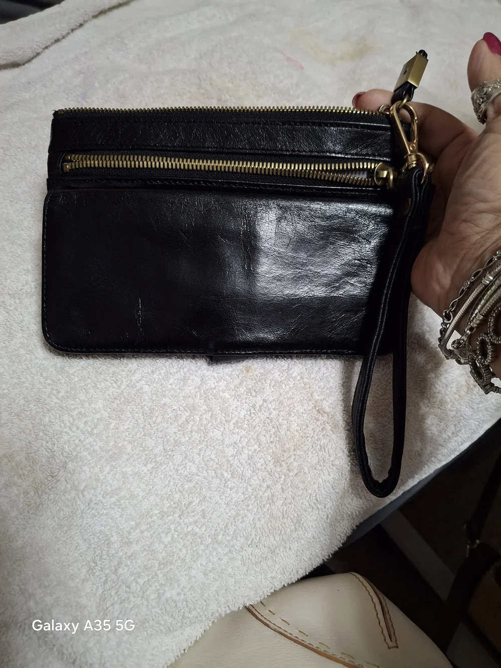 HOBO INT Black Leather Wristlet Clutch - Versatile Women’s Bag